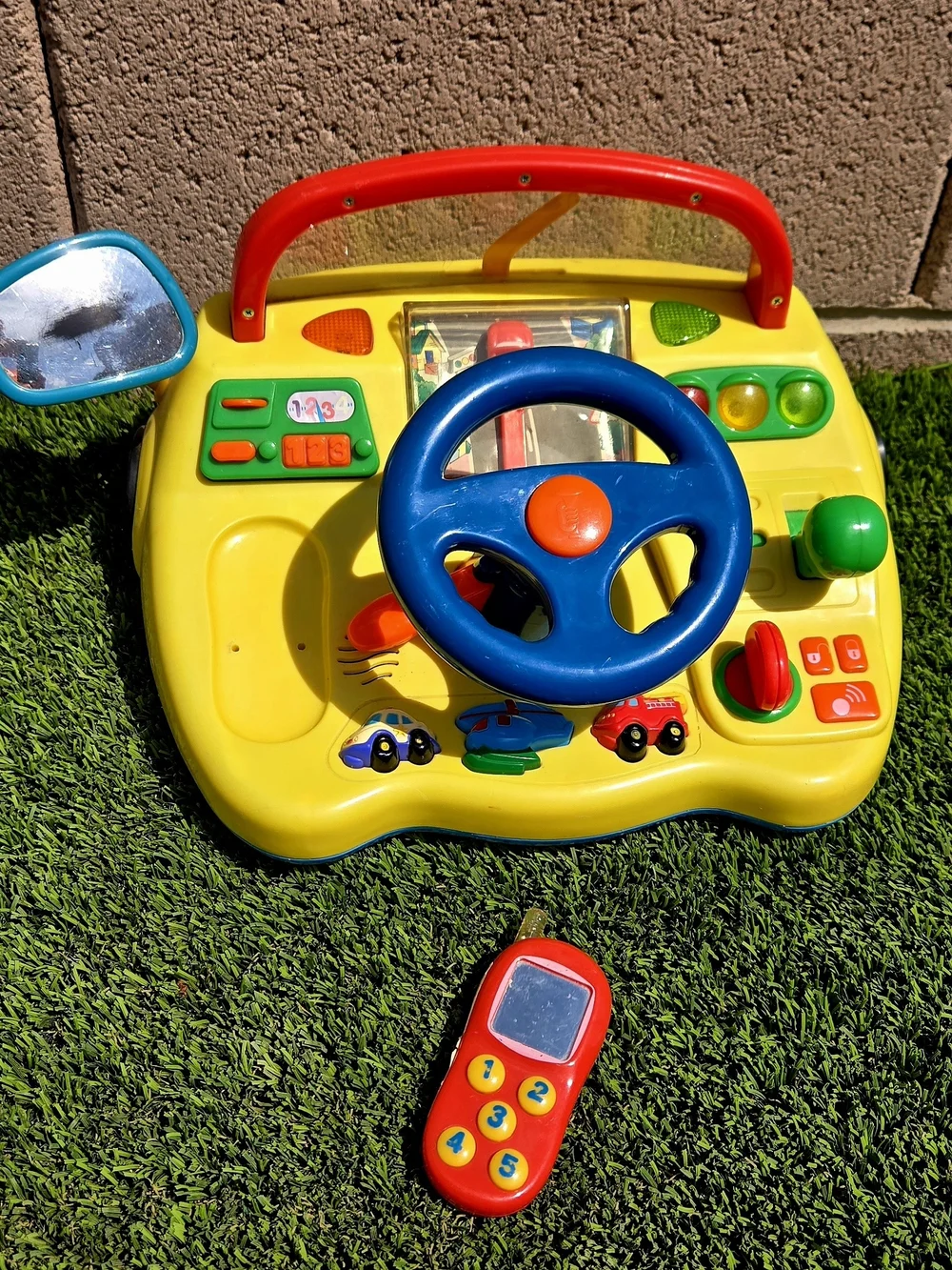 Kids Interactive Steering Wheel Playset - Yellow & Blue